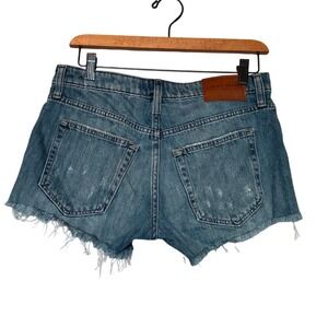 Lucky Brand The Cut Off Distressed Denim Shorty Shorts Low Rise 0/25